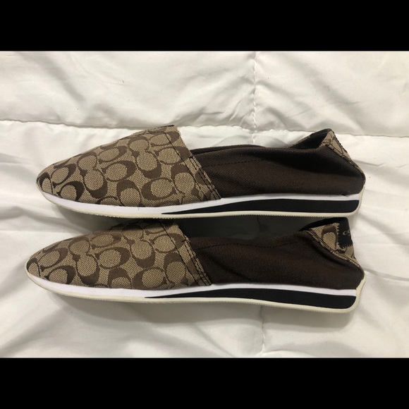 Coach Shoes Coach Pandora Brown Signature Flatsslip On